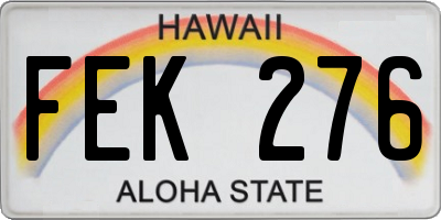 HI license plate FEK276