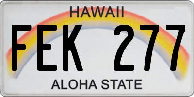 HI license plate FEK277