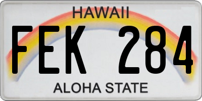 HI license plate FEK284