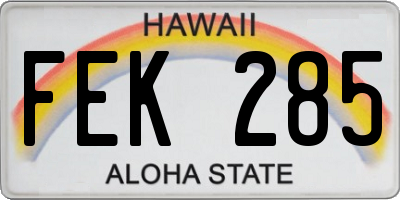 HI license plate FEK285
