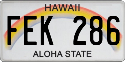 HI license plate FEK286