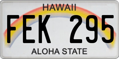 HI license plate FEK295