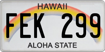 HI license plate FEK299