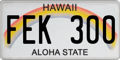 HI license plate FEK300