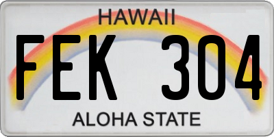 HI license plate FEK304