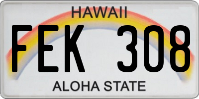 HI license plate FEK308