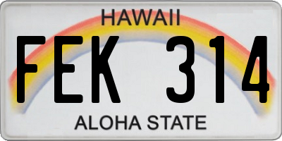 HI license plate FEK314
