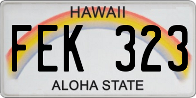 HI license plate FEK323