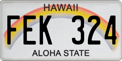 HI license plate FEK324
