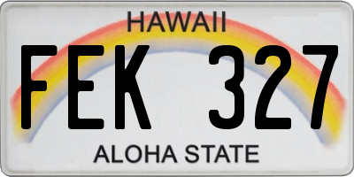 HI license plate FEK327