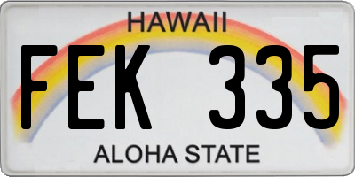 HI license plate FEK335