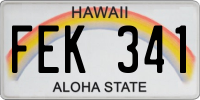 HI license plate FEK341