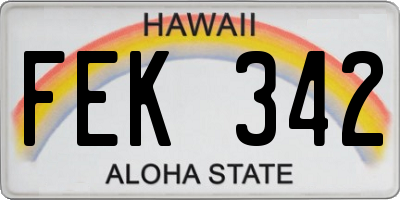 HI license plate FEK342