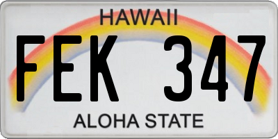 HI license plate FEK347
