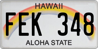 HI license plate FEK348