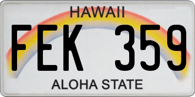 HI license plate FEK359