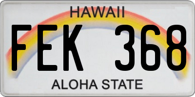 HI license plate FEK368