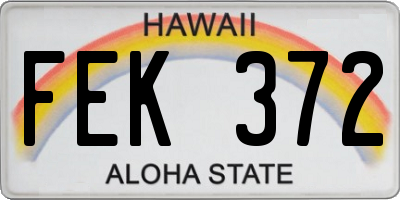 HI license plate FEK372