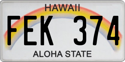HI license plate FEK374