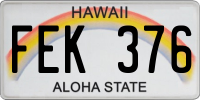 HI license plate FEK376