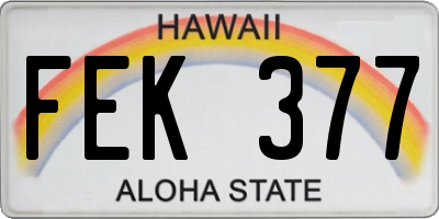 HI license plate FEK377