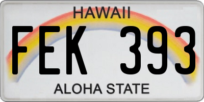 HI license plate FEK393