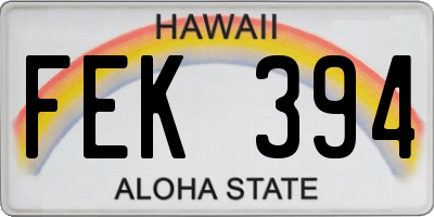 HI license plate FEK394