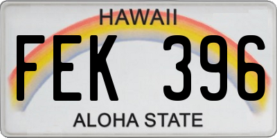 HI license plate FEK396