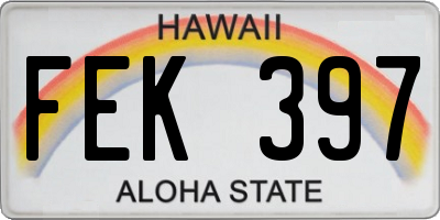 HI license plate FEK397