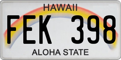 HI license plate FEK398