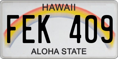 HI license plate FEK409