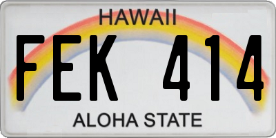 HI license plate FEK414