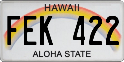 HI license plate FEK422