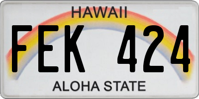HI license plate FEK424