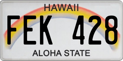 HI license plate FEK428