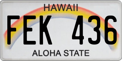 HI license plate FEK436
