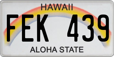 HI license plate FEK439