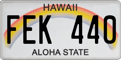 HI license plate FEK440