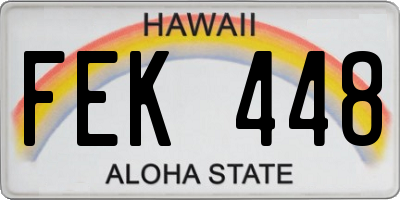 HI license plate FEK448