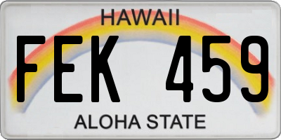 HI license plate FEK459