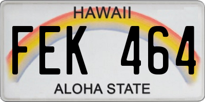 HI license plate FEK464
