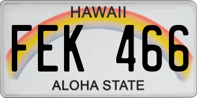 HI license plate FEK466