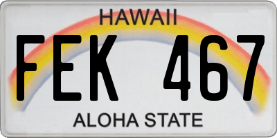 HI license plate FEK467
