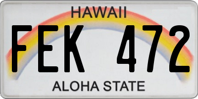 HI license plate FEK472