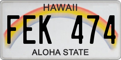 HI license plate FEK474