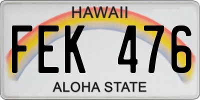 HI license plate FEK476