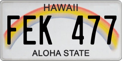 HI license plate FEK477