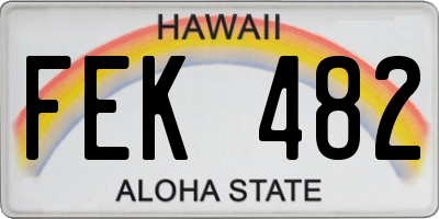 HI license plate FEK482