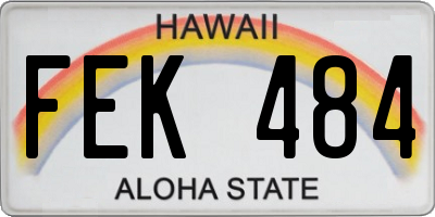 HI license plate FEK484