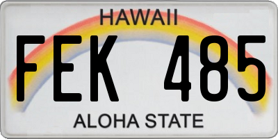 HI license plate FEK485